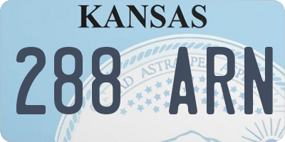 KS license plate 288ARN