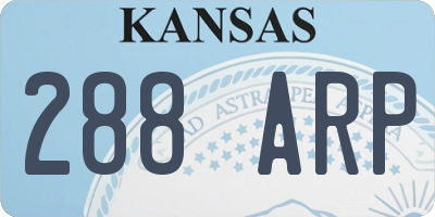KS license plate 288ARP