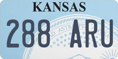 KS license plate 288ARU