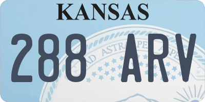 KS license plate 288ARV