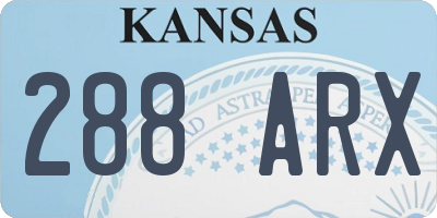 KS license plate 288ARX