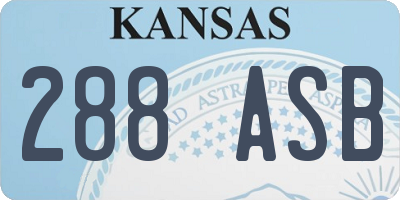 KS license plate 288ASB