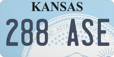 KS license plate 288ASE
