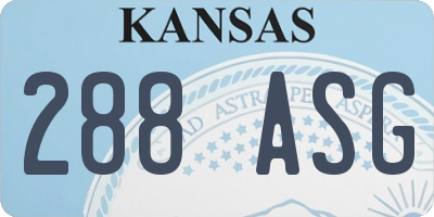 KS license plate 288ASG