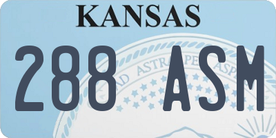 KS license plate 288ASM