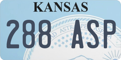 KS license plate 288ASP