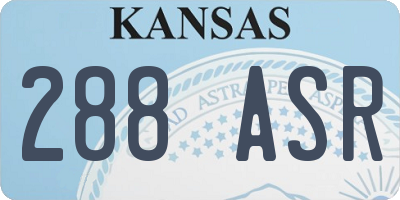 KS license plate 288ASR