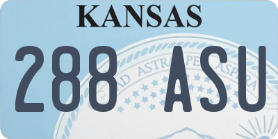KS license plate 288ASU