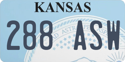 KS license plate 288ASW