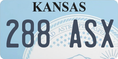 KS license plate 288ASX