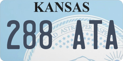 KS license plate 288ATA