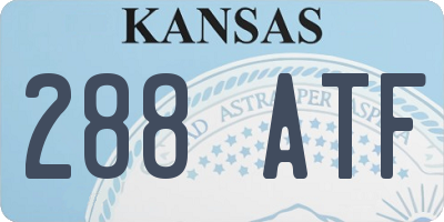 KS license plate 288ATF