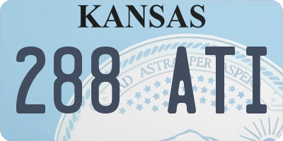 KS license plate 288ATI