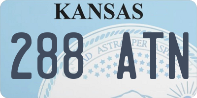 KS license plate 288ATN