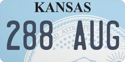 KS license plate 288AUG