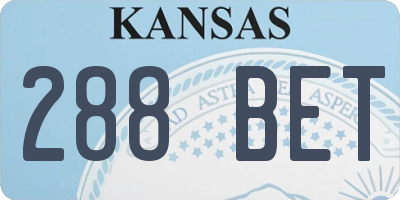 KS license plate 288BET
