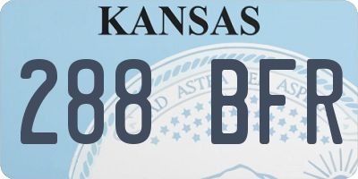KS license plate 288BFR