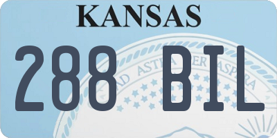 KS license plate 288BIL