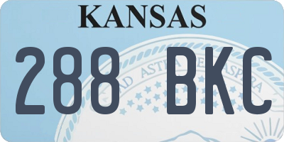 KS license plate 288BKC