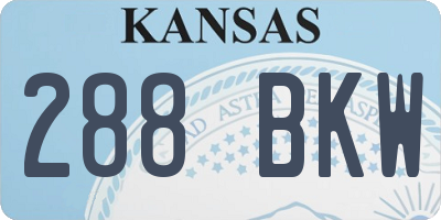 KS license plate 288BKW