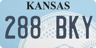 KS license plate 288BKY