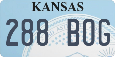 KS license plate 288BOG