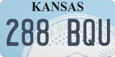 KS license plate 288BQU