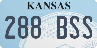 KS license plate 288BSS