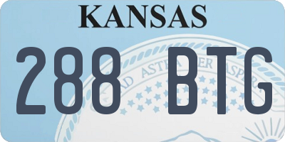 KS license plate 288BTG