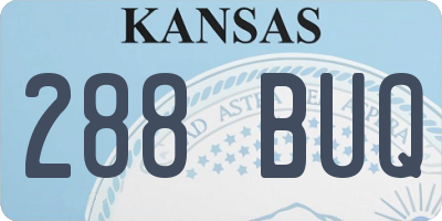 KS license plate 288BUQ