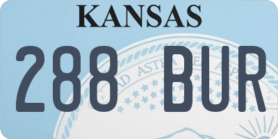 KS license plate 288BUR
