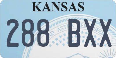 KS license plate 288BXX