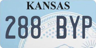 KS license plate 288BYP