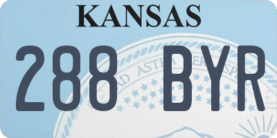 KS license plate 288BYR