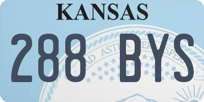 KS license plate 288BYS