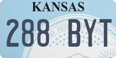KS license plate 288BYT