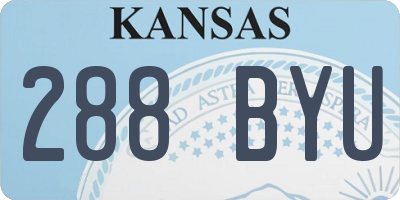 KS license plate 288BYU