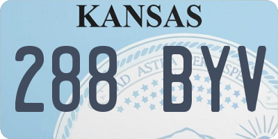 KS license plate 288BYV