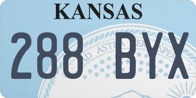 KS license plate 288BYX
