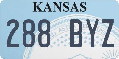 KS license plate 288BYZ
