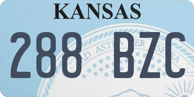 KS license plate 288BZC