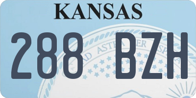 KS license plate 288BZH