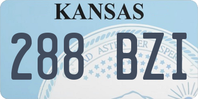 KS license plate 288BZI