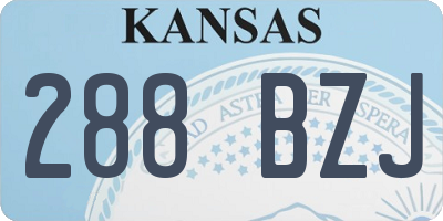 KS license plate 288BZJ