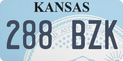 KS license plate 288BZK