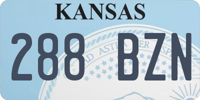 KS license plate 288BZN