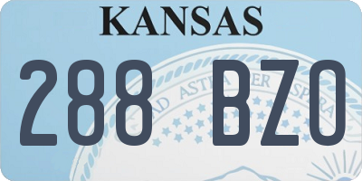 KS license plate 288BZO