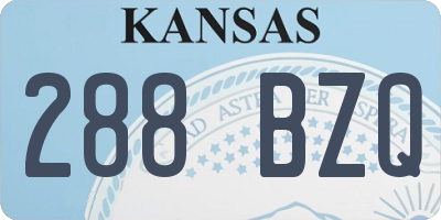 KS license plate 288BZQ