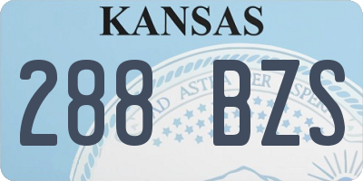 KS license plate 288BZS
