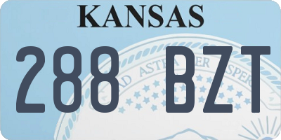 KS license plate 288BZT
